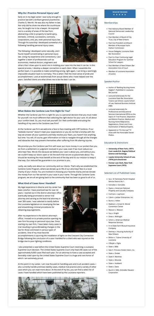 Clifford E. Cardone Página de perfil del abogado