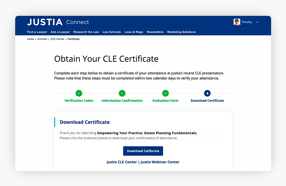 Obtén tu certificado CLE