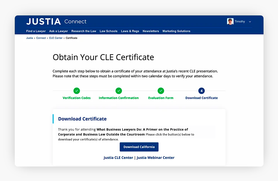 Imagen del certificado CLE